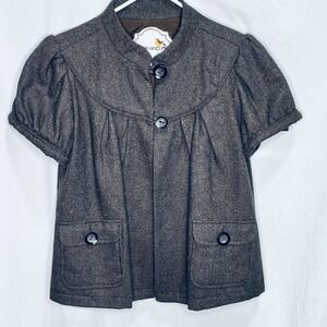 Nick and Mo Short Sleeve Brown Orange Jacket Blazer L